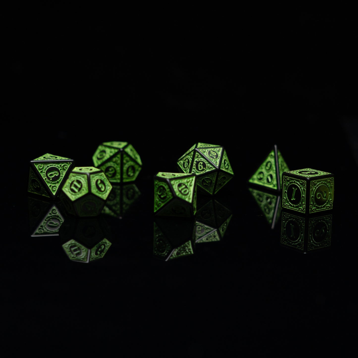 Roll Britannia Keth Frostiron Dnd Dice Set with Green Military Aesthetic
