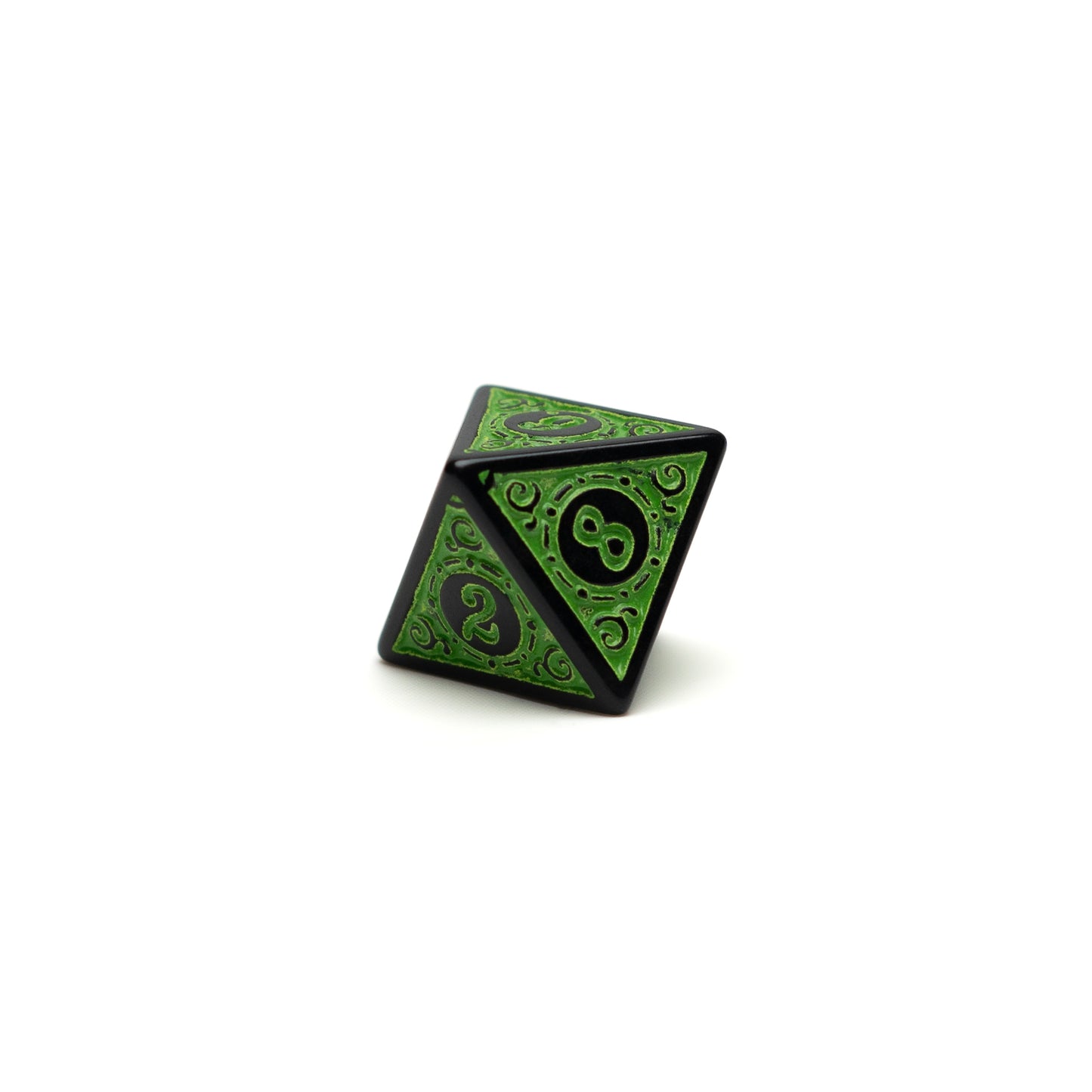 Roll Britannia Keth Frostiron Dungeons and Dragons D8 Dice with Green Military Aesthetic