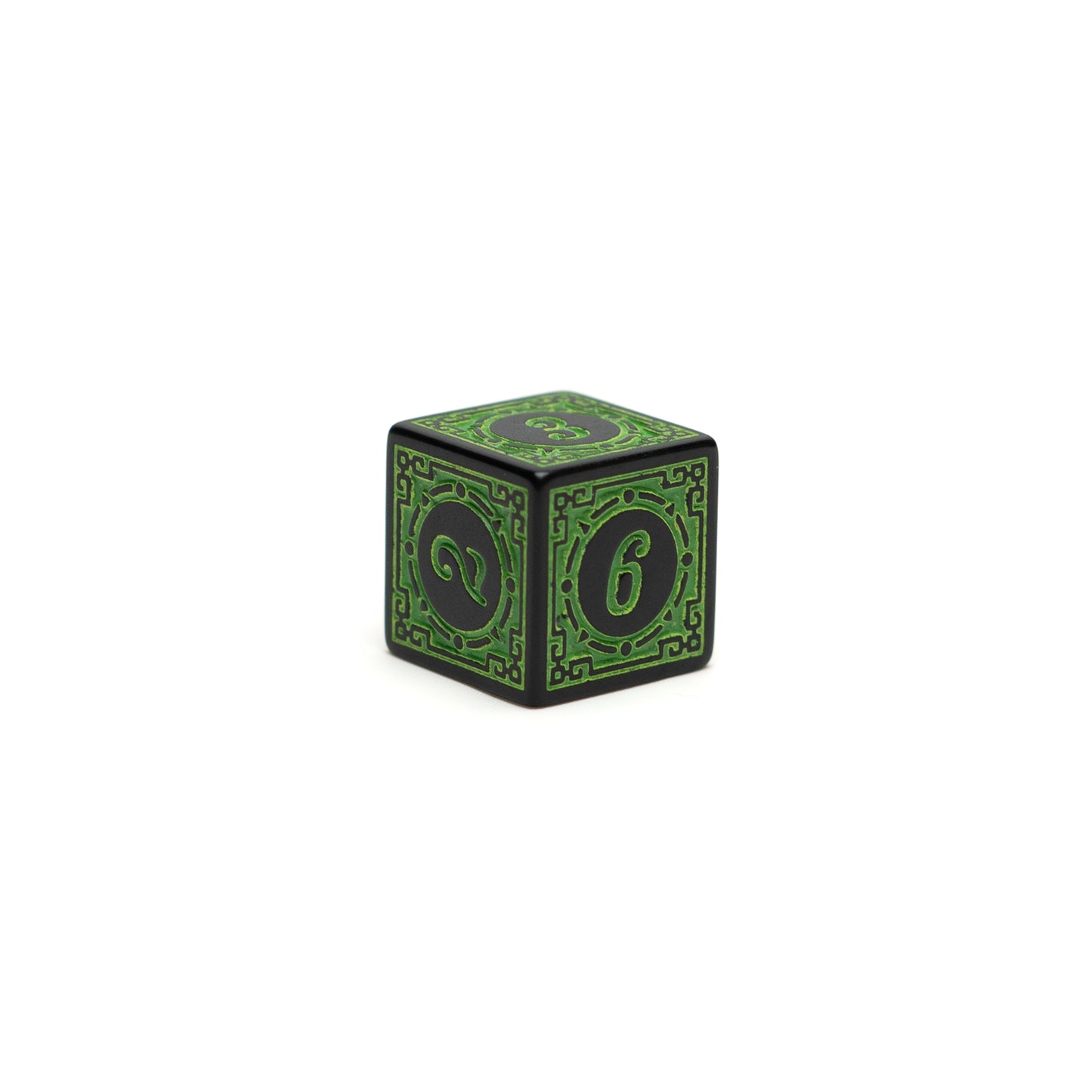 Roll Britannia Keth Frostiron Dungeons and Dragons D6 Dice with Green Military Aesthetic