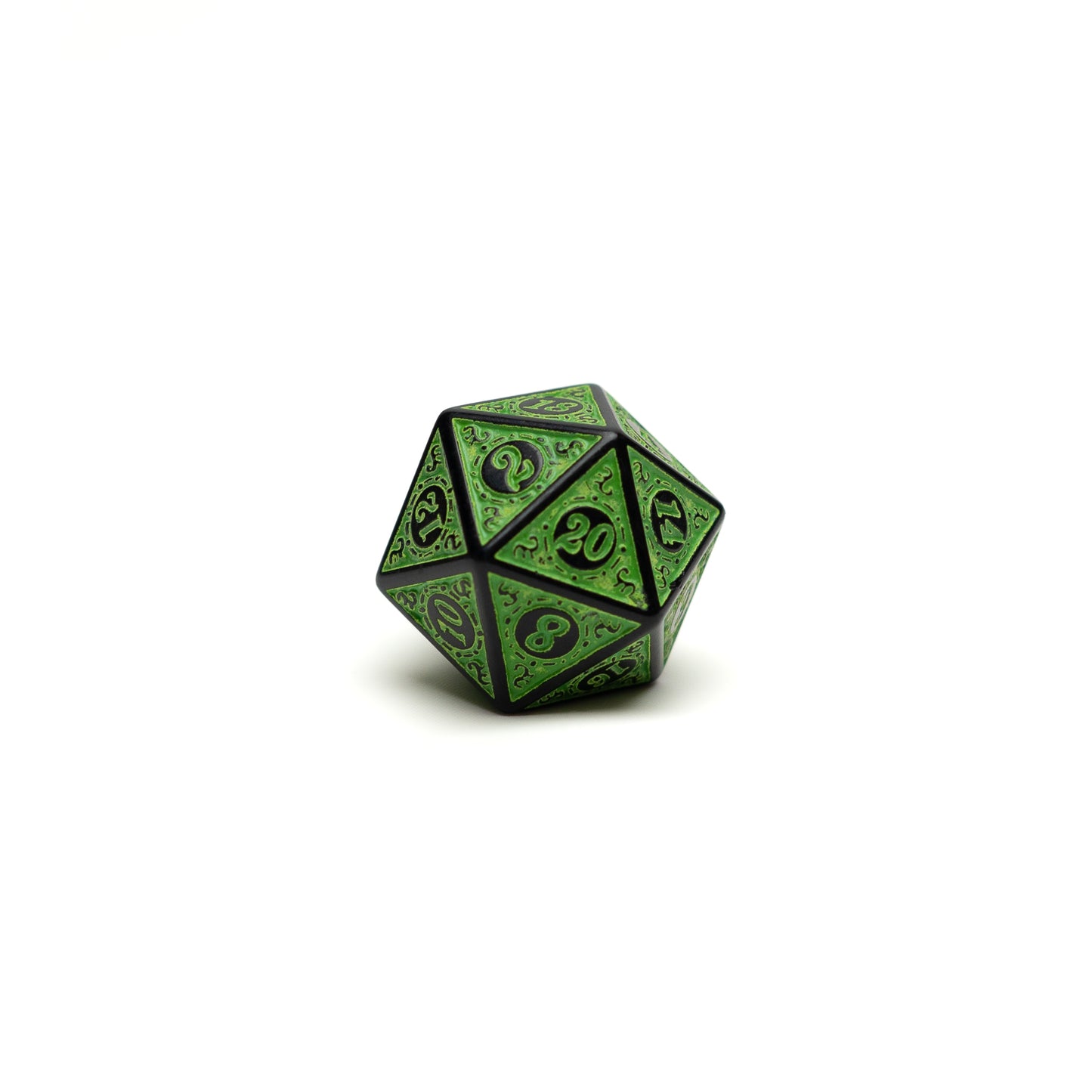 Roll Britannia Keth Frostiron Dungeons and Dragons D20 Dice with Green Military Aesthetic