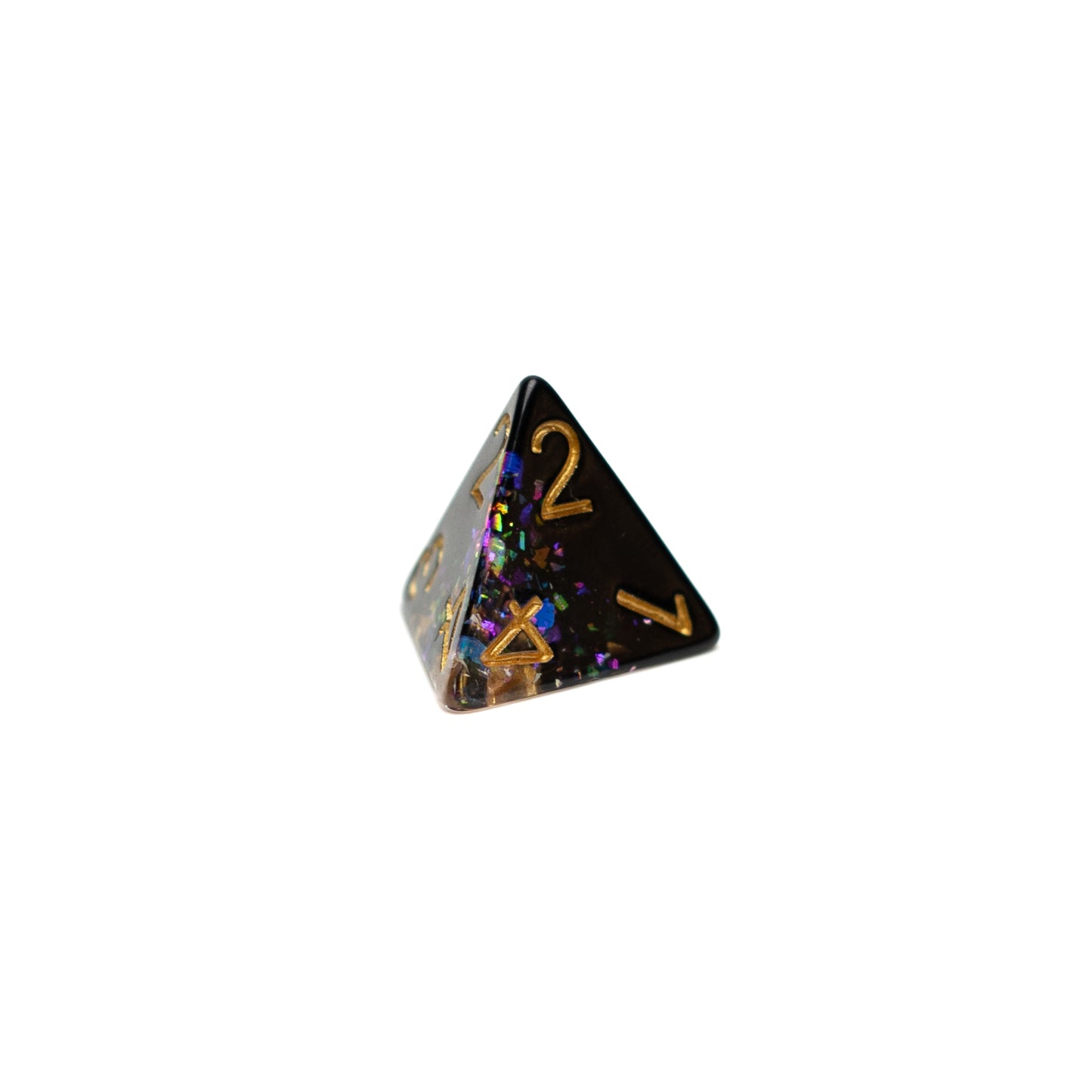 Roll Britannia Derek Normalbeard Dungeons and Dragons D4 Dice with Rainbow Glitter Confetti Aesthetic