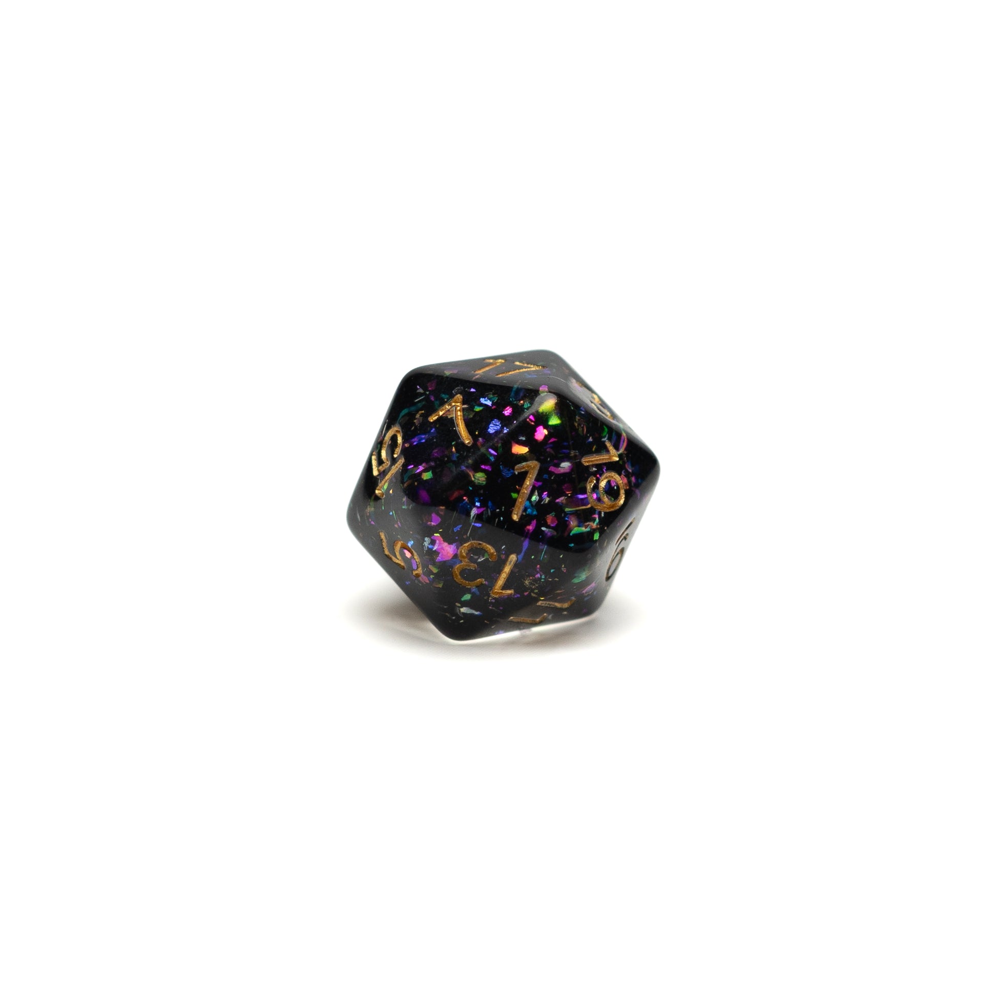 Roll Britannia Derek Normalbeard Dungeons and Dragons D20 Dice with Rainbow Glitter Confetti Aesthetic