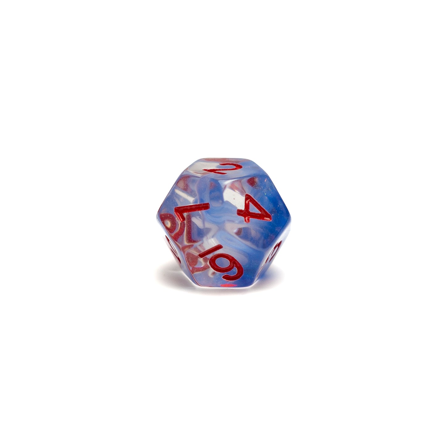 Roll Britannia Acrylic Dungeons and Dragons D12 Dice with Red and Blue Ocean Aesthetic