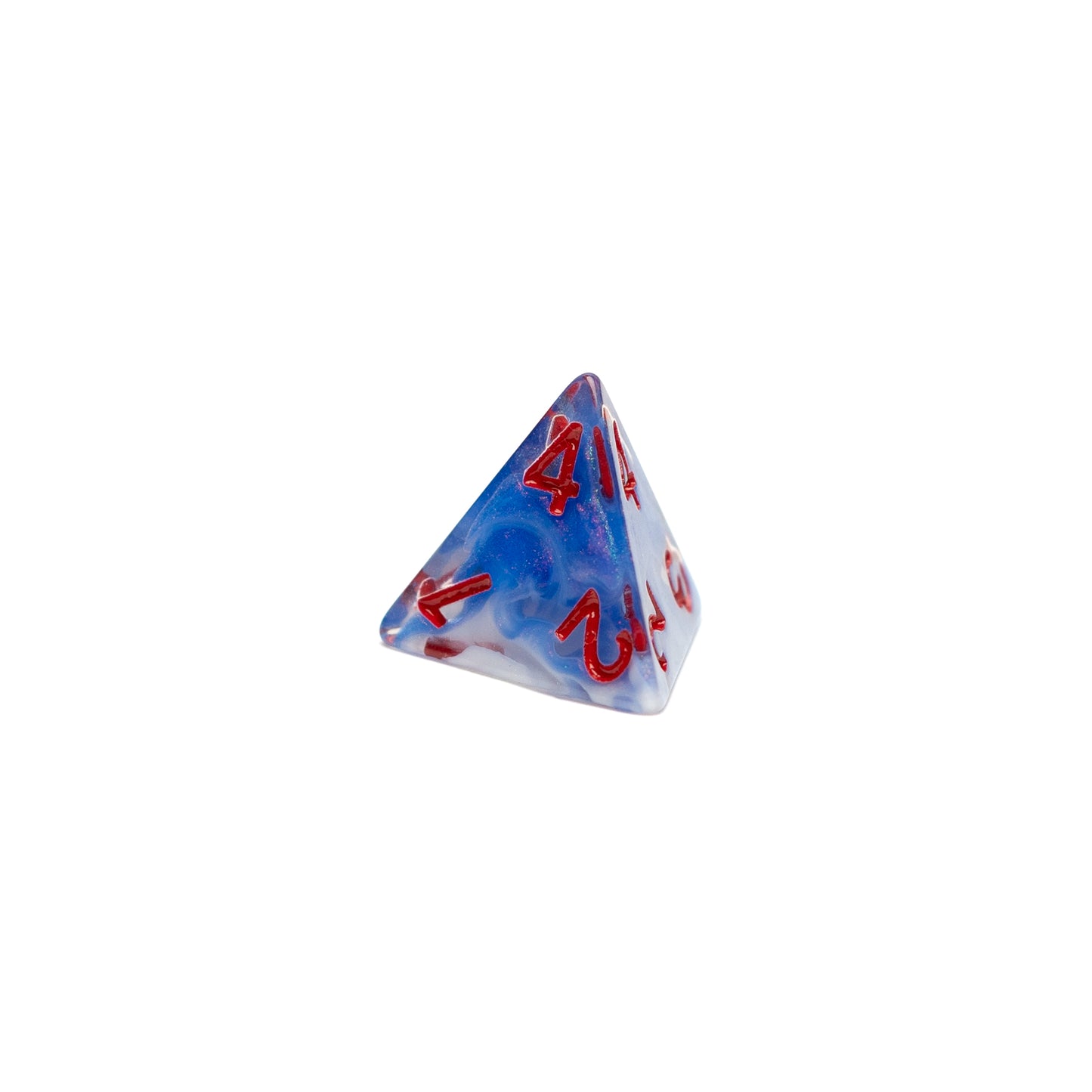 Roll Britannia Acrylic Dungeons and Dragons D4 Dice with Red and Blue Ocean Aesthetic