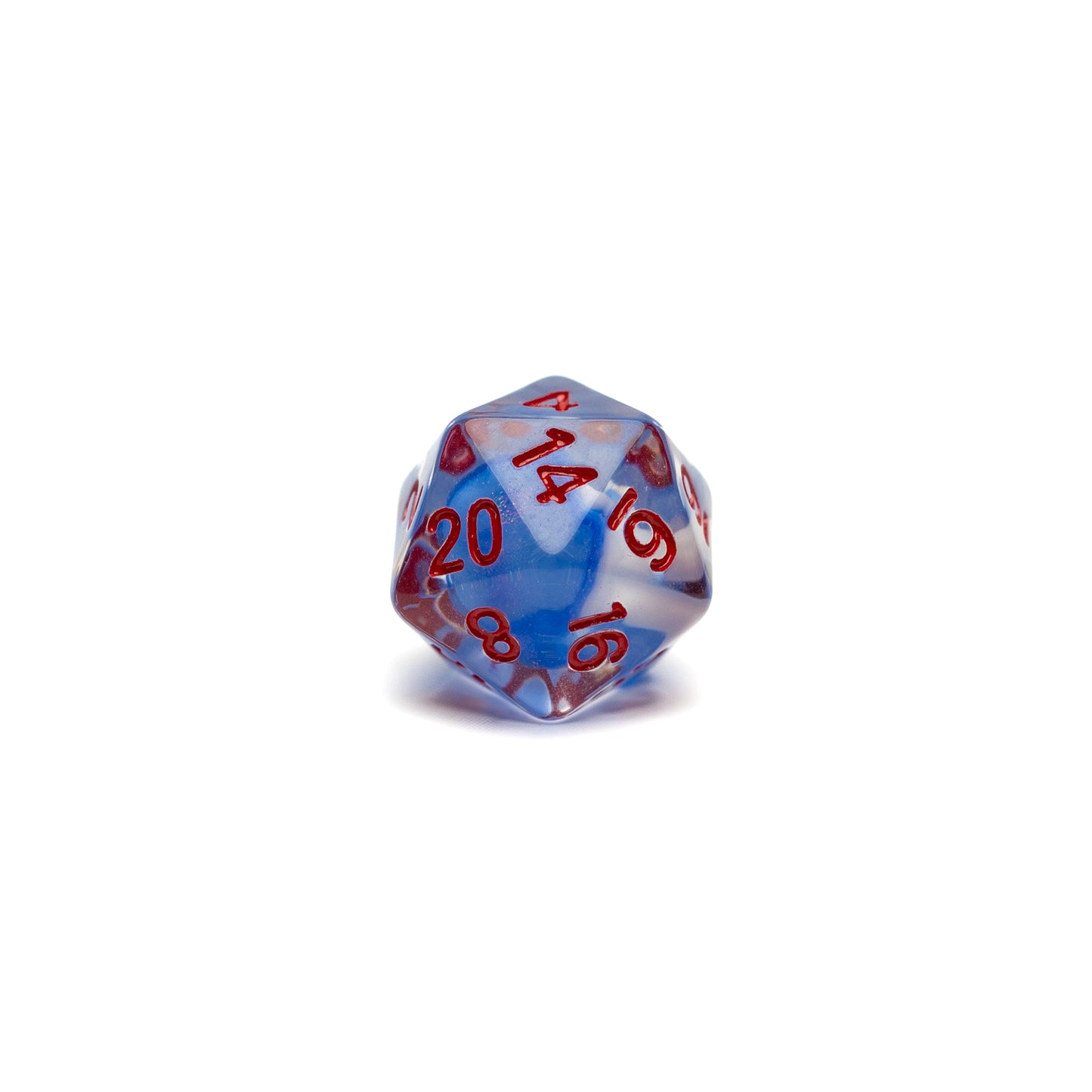Roll Britannia Acrylic Dungeons and Dragons D20 Dice with Red and Blue Ocean Aesthetic