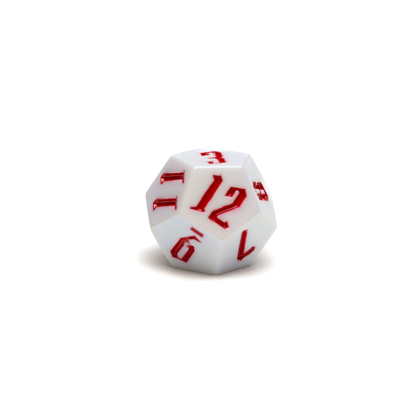Roll Britannia Royal Guard Sharp Edged Electroplating Dungeons and Dragons D12 Dice with Red and White Aesthetic
