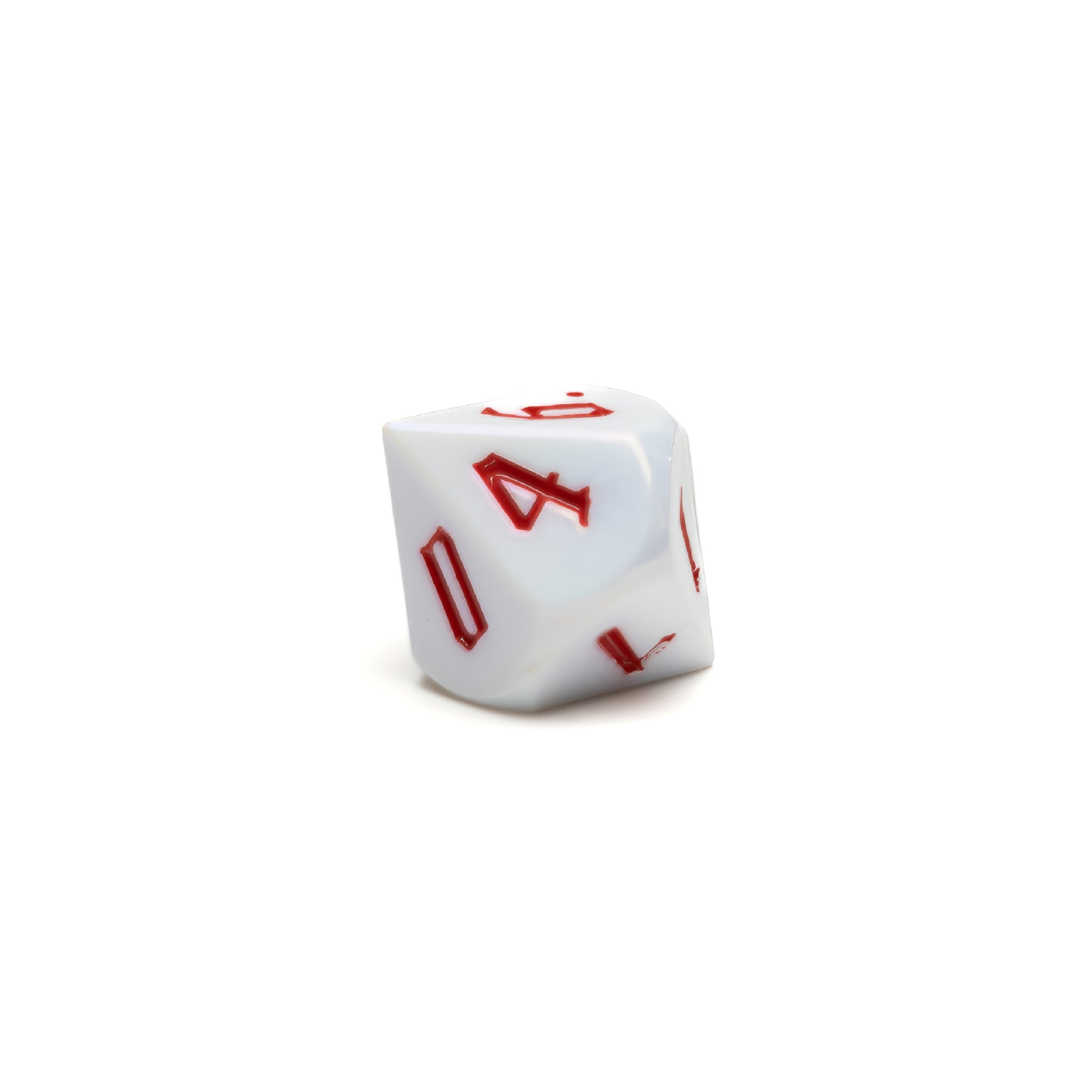 Roll Britannia Royal Guard Sharp Edged Electroplating Dungeons and Dragons D10 Dice with Red and White Aesthetic