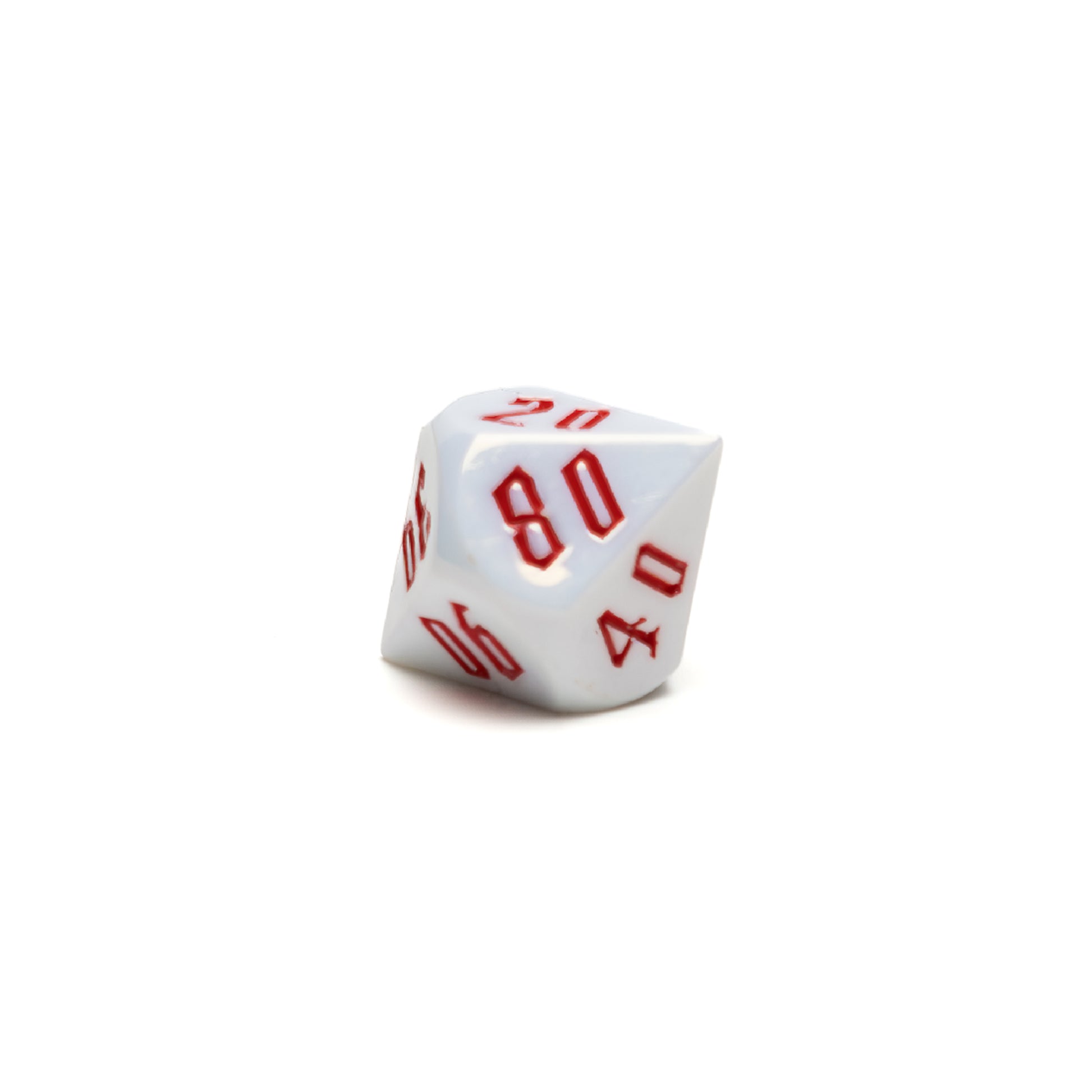 Roll Britannia Royal Guard Sharp Edged Electroplating Dungeons and Dragons D10 Percentile Dice with Red and White Aesthetic