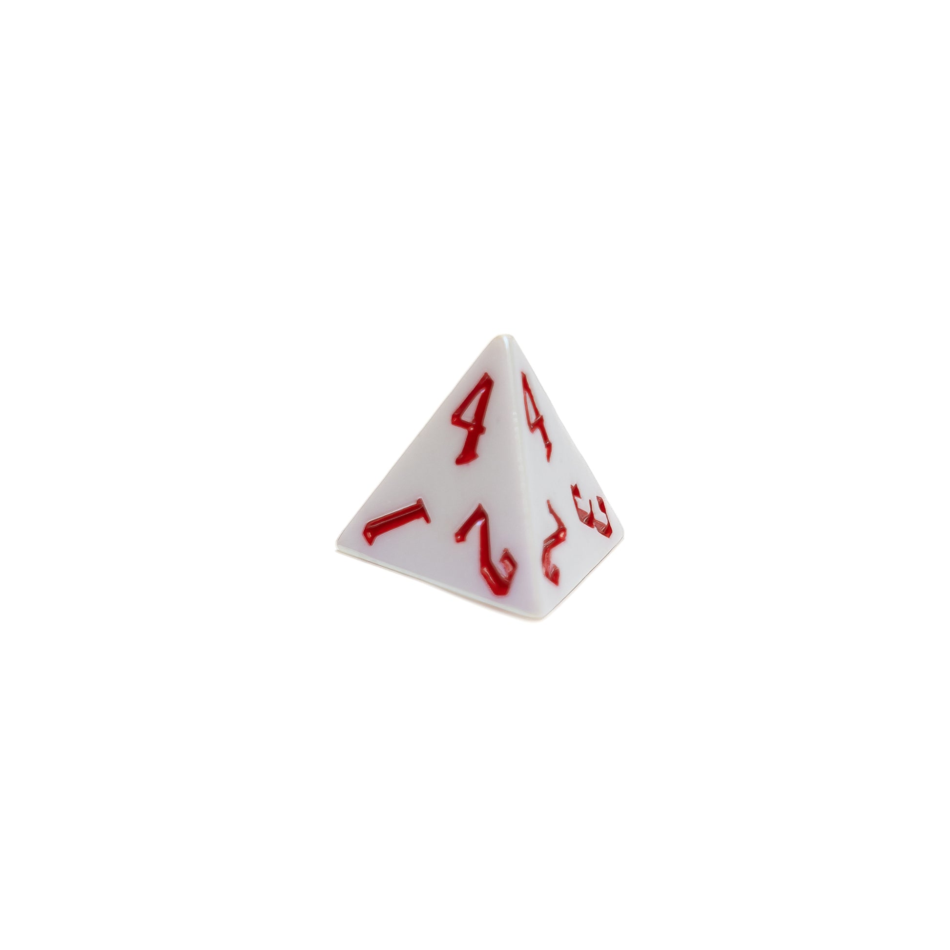 Roll Britannia Royal Guard Sharp Edged Electroplating Dungeons and Dragons D4 Dice with Red and White Aesthetic