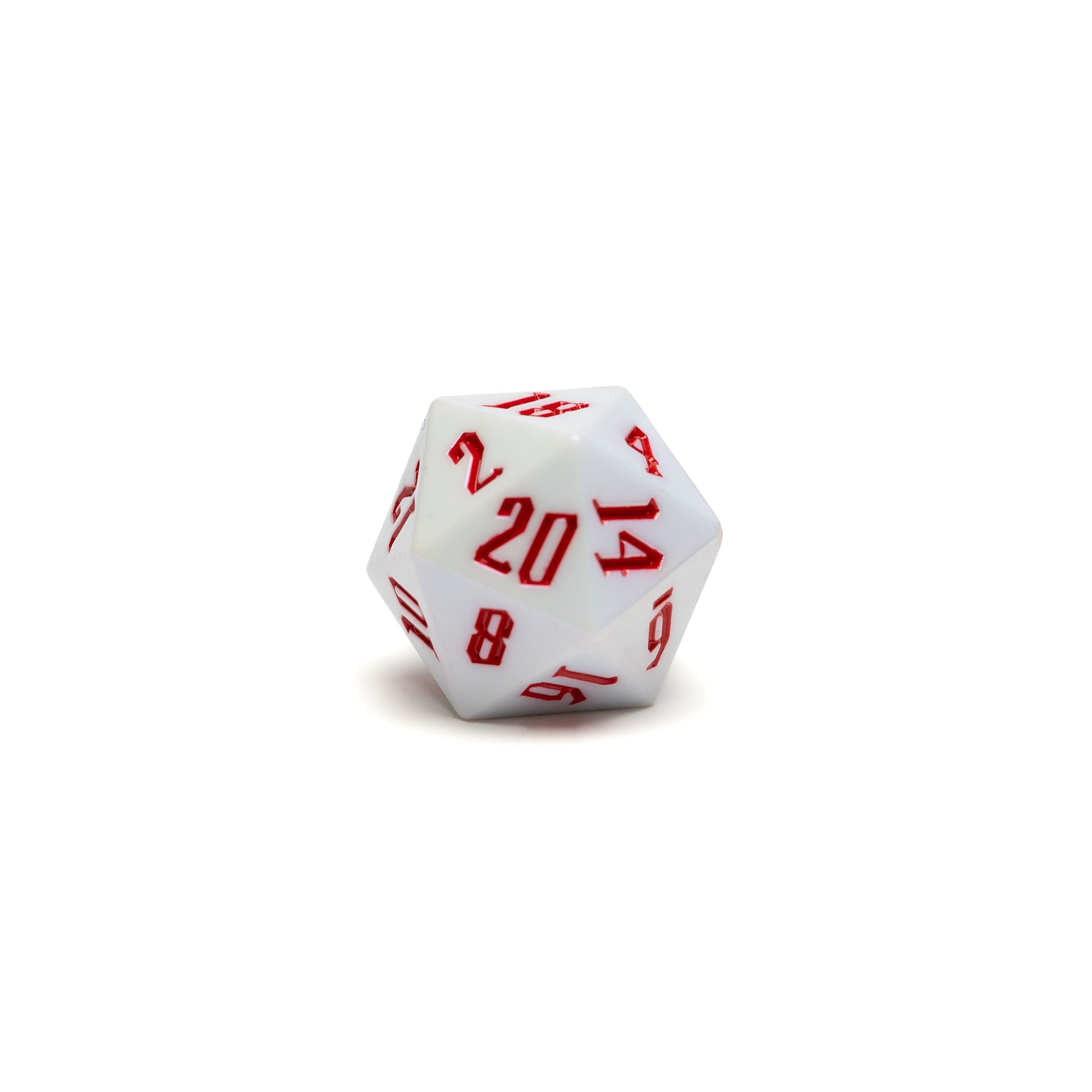 Roll Britannia Royal Guard Sharp Edged Electroplating Dungeons and Dragons D20 Dice with Red and White Aesthetic
