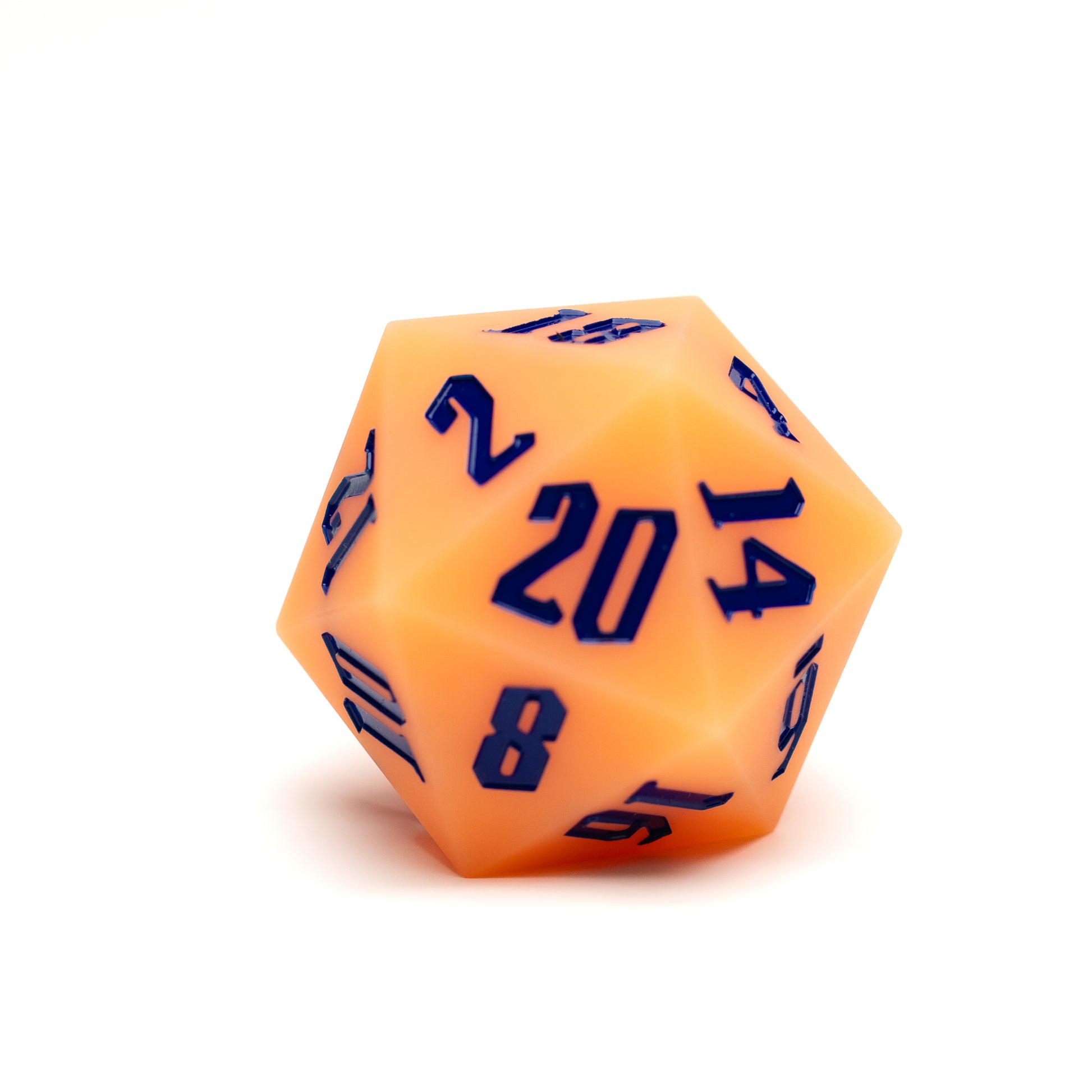 Roll Britannia Orange Bouncy Silicon 55mm D20 Glow in the Dark Dungeons and Dragons Dice