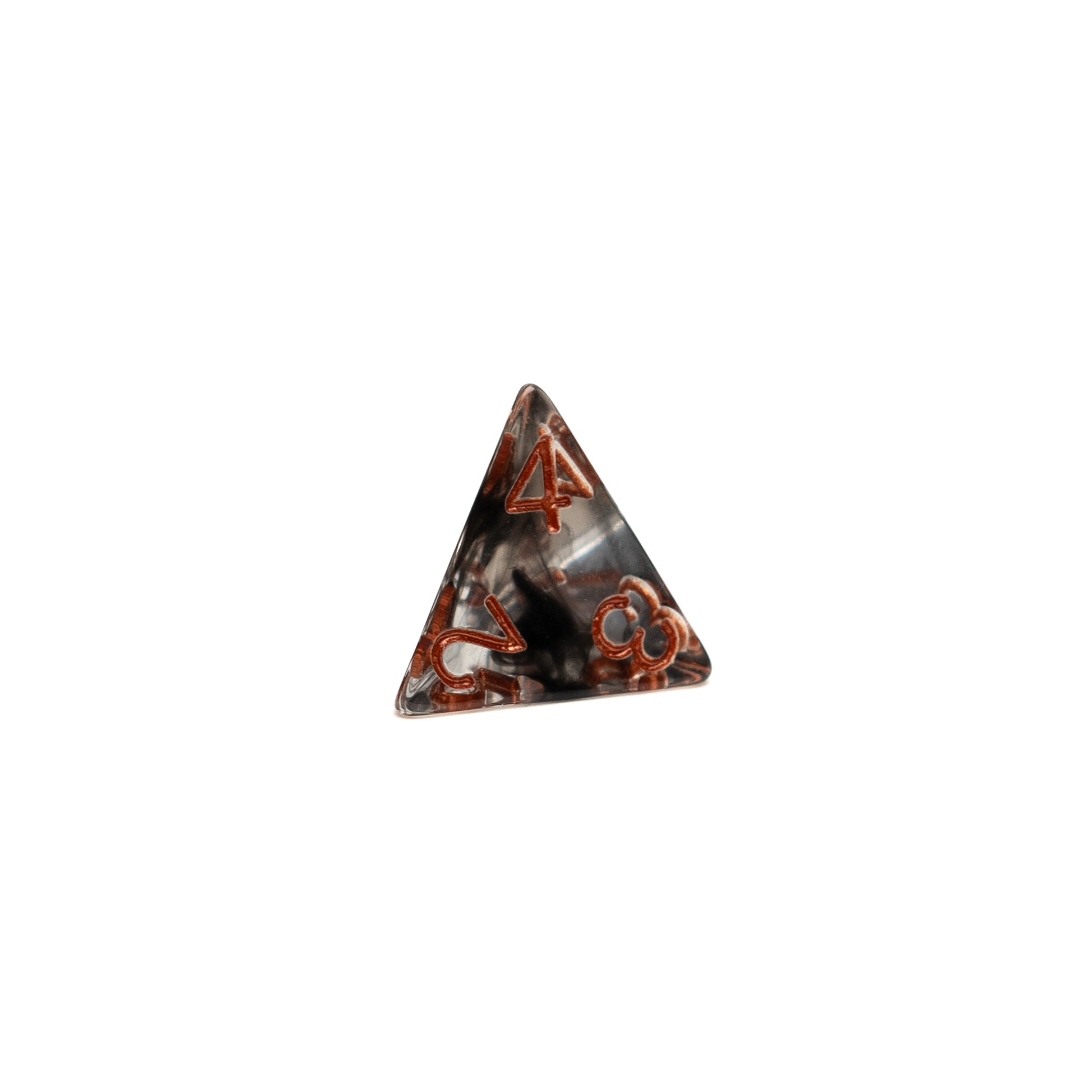 Roll Britannia Jeff Silverbow Dungeons and Dragons D4 Dice with Smoke and Fire Aesthetic