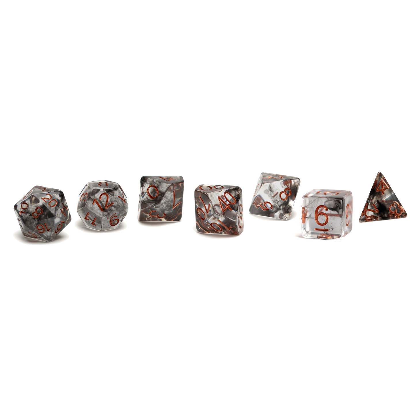 Roll Britannia Jeff Silverbow Dungeons and Dragons Dice Set with Smoke and Fire Aesthetic