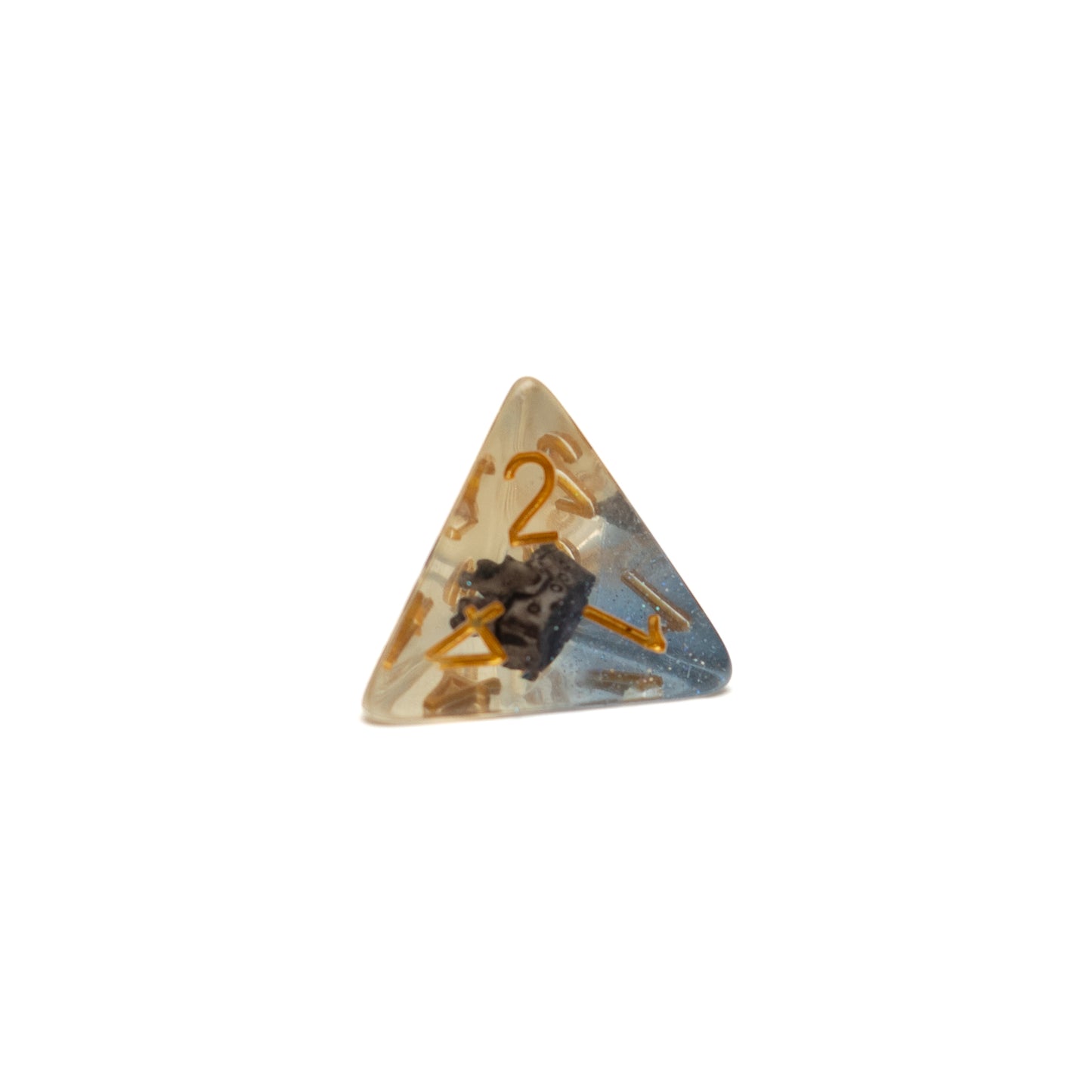 Roll Britannia Captain Timbers Dungeons and Dragons D4 acrylic dice with ship and ocean inside